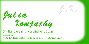 julia komjathy business card