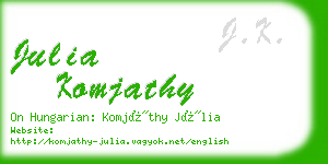 julia komjathy business card